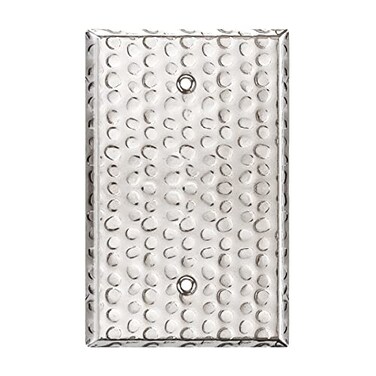 LIDER Blank Metal Wall Plate Blank Outlet Cover Corrosion Resistant MidSize 1Gang 488 x 311 LMWP01MHC Steel Hammered Chrome 1Pack