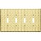 LIDER Toggle Light Switch Metal Wall Plate Switch Cover Corrosion Resistant MidSize 4Gang 488 x 858 LMWP14MHB Steel Hammered Brass 1Pack