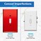 LIDER Toggle Switch Wall Plate Mirrored Light Switch Plate Plexiglass Switch Cover Mirrorlike Reflective Finish Modern Upgrade Oversized 1Gang 525 x 344 Acrylic Mirror Glass Red 1Pack