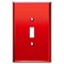 LIDER Toggle Switch Wall Plate Mirrored Light Switch Plate Plexiglass Switch Cover Mirrorlike Reflective Finish Modern Upgrade Oversized 1Gang 525 x 344 Acrylic Mirror Glass Red 1Pack