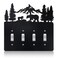 Lothee Metal Bear Switch Covers Moose Tree Mountain Elk Black Light Plate Forest Outlet Cover Toggle Switch Wall Plate Cover for Home BedroomQuadruple Toggle