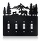 Lothee Metal Bear Switch Covers Moose Tree Mountain Elk Black Light Plate Forest Outlet Cover Toggle Switch Wall Plate Cover for Home BedroomQuadruple Toggle