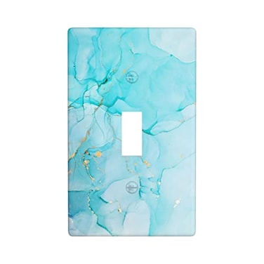 WOFOLE Marble Light Switch Cover Wall Plate Blue Green Single Toggle Light Switch Covers 1 Gang Switch Plate Covers Wall Plates Decorative for Kitchen Bedroom Living Room 45 x 276