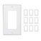 Maxxima 10 Pack 1 Gang Decorative Outlet Wall Plate White Standard Size Cover Ideal for Light Switch Single Outlet Timers or Dimmers 10 Pack