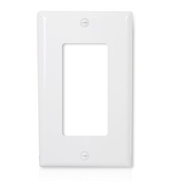 Maxxima 10 Pack 1 Gang Decorative Outlet Wall Plate White Standard Size Cover Ideal for Light Switch Single Outlet Timers or Dimmers 10 Pack