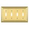 Dyekou Metal Wall Plate for Electrical Outlets Decorative Brass Gold Switch Plates Outlet Cover Light Switch Cover Plate 4Gang Wall Plates Quad Toggle 1 Pack