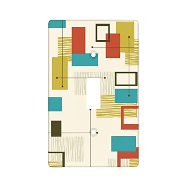 NKHFNBIO Mid Century Modern Partten Light Switch Cover 1GangSingle Toggle Decorative Wall Plate Switch Wallplate CoverSize 450 X 276