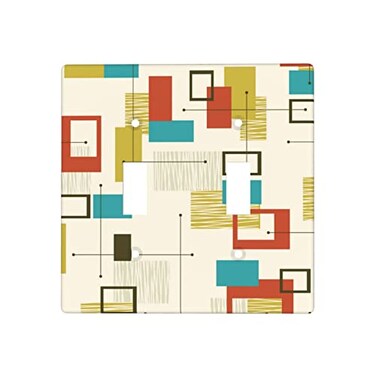 NKHFNBIO Mid Century Modern Partten Light Switch Cover 2GangDouble Toggle Decorative Wall Plate Switch Wallplate CoverSize 450 X 450