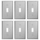 MLLIZH 6Pack Single Toggle 1Gang Wall Switch Plate Cover Stainless Steel Light Switch Covers Brushed Finish Silver