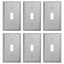 MLLIZH 6Pack Single Toggle 1Gang Wall Switch Plate Cover Stainless Steel Light Switch Covers Brushed Finish Silver