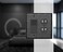 Monarch Abode 19120 Double Switch Hand Hammered Rocker Duplex Combination Aluminum Decorative Wall Plate Switch Plate Outlet Cover 2Gang Matte Black