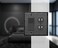 Monarch Abode 19120 Double Switch Hand Hammered Rocker Duplex Combination Aluminum Decorative Wall Plate Switch Plate Outlet Cover 2Gang Matte Black