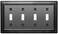 Monarch Abode Toggle Light Switch Cover Plate 4Gang Matte Black Outlet Covers Architectural Decorative Outlet Cover Wall Plates Light Switch Plate Covers for Electrical Outlets Pack of 1