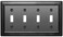 Monarch Abode Toggle Light Switch Cover Plate 4Gang Matte Black Outlet Covers Architectural Decorative Outlet Cover Wall Plates Light Switch Plate Covers for Electrical Outlets Pack of 1