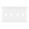 Monarch Abode Toggle Light Switch Cover Plate 4Gang White Outlet Covers Architectural Decorative Outlet Cover Wall Plates Light Switch Plate Covers for Electrical Outlets Pack of 1
