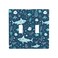 Moslion Blue Shark Fish Double Toggle Light Switch Plate Ocean Star Snail Seaweed Reef Coral 2Gang Wall Plate Device Mount Plug Cover Home Decor Bedroom