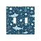 Moslion Blue Shark Fish Double Toggle Light Switch Plate Ocean Star Snail Seaweed Reef Coral 2Gang Wall Plate Device Mount Plug Cover Home Decor Bedroom