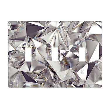 Moslion Diamond Shine 3Gang Switch Plug Covers 3D Shining Crystal Sparkle Triple Toggle Wall Plate Light Protector For Home Living Room Bedroom