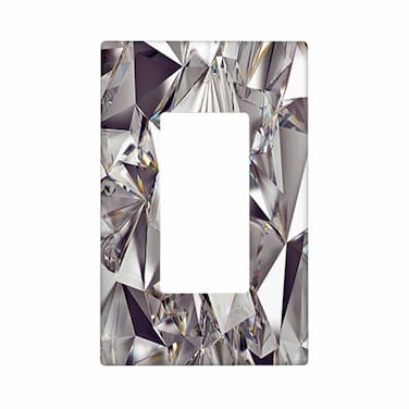 Moslion Diamond Sparkle 1 Gang Outlet Covers Geometric 5D Glass Crystal Shine Wall Plate Single Rocker Switch Plug Cover Home Decor for Living Room Bathroom