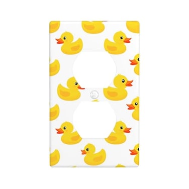 Moslion Duck Toy Wall Plate Covers Cute Animal Shower Ducks 1Gang Outlet Cover Switch Plug Duplex Home Decorative Office