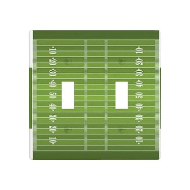 Moslion Football Field 2Gang Toggle Wall Plate Soccer Lines Sport Center Green Light Switch Covers For Hotel Office Restaurant