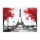 Moslion Paris Eiffel Tower 3 Gang Light Switch Cover Red Maple Leaf France Street Triple Toggle Wall Plate Outlet for Kitchen Bathroom Men Women