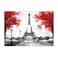 Moslion Paris Eiffel Tower 3 Gang Light Switch Cover Red Maple Leaf France Street Triple Toggle Wall Plate Outlet for Kitchen Bathroom Men Women