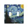Moslion Starry Night 2Gang Toggle Wall Plate Van Gogh Oil Painting Arts Farmhouse Sky Moon Light Switch Covers For Hotel Office Restaurant