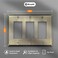 Mrayaki Wall Plate Duplex Outlet Covers Light Switch Cover Decorative Electrical Outlet Cover Plate Variety of Styles DecoratorDuplexToggleCombo Antique Brass 3 Gang Decorator 1 Pack