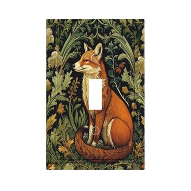 Muzumu MUZUMU Vintage Red Fox Floral Toggle Switch Plate Cover
