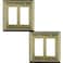 OKAWYC Double Decorator Light Switch Cover Adler Metal Wall Plate 2Pack Antique Brass 2 Gang Double Rocker for Receptacle Dimmer Switch GFCI Outlet Switch Cover Decorative Wallplate Durable