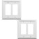 OKAWYC Double Decorator Light Switch Cover Adler Metal Wall Plate 2Pack White 2 Gang Double Rocker for Receptacle Dimmer Switch GFCI Outlet Switch Cover Decorative Wallplate Durable