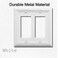 OKAWYC Double Decorator Light Switch Cover Adler Metal Wall Plate 2Pack White 2 Gang Double Rocker for Receptacle Dimmer Switch GFCI Outlet Switch Cover Decorative Wallplate Durable