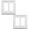 OKAWYC Double Decorator Light Switch Cover Adler Metal Wall Plate 2Pack White 2 Gang Double Rocker for Receptacle Dimmer Switch GFCI Outlet Switch Cover Decorative Wallplate Durable