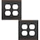 OKAWYC Double Duplex Outlet Light Switch Cover Aria Metal Wall Plate 2Pack Aged Bronze 2 Gang for Receptacle Light Switch Switch Cover Decorative Wallplate Durable