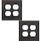 OKAWYC Double Duplex Outlet Light Switch Cover Aria Metal Wall Plate 2Pack Aged Bronze 2 Gang for Receptacle Light Switch Switch Cover Decorative Wallplate Durable