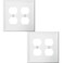 OKAWYC Double Duplex Outlet Light Switch Cover Luca Metal Wall Plate 2Pack White 2 Gang for Receptacle Light Switch Switch Cover Decorative Wallplate Durable