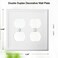OKAWYC Double Duplex Outlet Light Switch Cover Luca Metal Wall Plate 2Pack White 2 Gang for Receptacle Light Switch Switch Cover Decorative Wallplate Durable