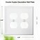 OKAWYC Double Duplex Outlet Light Switch Cover Luca Metal Wall Plate 2Pack White 2 Gang for Receptacle Light Switch Switch Cover Decorative Wallplate Durable