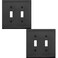 OKAWYC Double Toggle Light Switch Cover Aria Metal Wall Plate 2Pack Aged Bronze 2 Gang Light Switch Cover Decorative Wallplate Durable