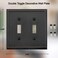OKAWYC Double Toggle Light Switch Cover Aria Metal Wall Plate 2Pack Aged Bronze 2 Gang Light Switch Cover Decorative Wallplate Durable