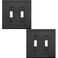 OKAWYC Double Toggle Light Switch Cover Aria Metal Wall Plate 2Pack Aged Bronze 2 Gang Light Switch Cover Decorative Wallplate Durable