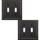 OKAWYC Double Toggle Light Switch Cover Belaire Beaded Metal Wall Plate 2Pack Aged Bronze 2 Gang Oil Rubbed Bronze Light Switch Cover Decorative Wallplate Durable