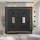 OKAWYC Double Toggle Light Switch Cover Belaire Beaded Metal Wall Plate 2Pack Aged Bronze 2 Gang Oil Rubbed Bronze Light Switch Cover Decorative Wallplate Durable