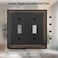 OKAWYC Double Toggle Light Switch Cover Belaire Beaded Metal Wall Plate 2Pack Aged Bronze 2 Gang Oil Rubbed Bronze Light Switch Cover Decorative Wallplate Durable