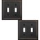 OKAWYC Double Toggle Light Switch Cover Belaire Beaded Metal Wall Plate 2Pack Aged Bronze 2 Gang Oil Rubbed Bronze Light Switch Cover Decorative Wallplate Durable