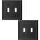OKAWYC Double Toggle Light Switch Cover Luca Metal Wall Plate 2Pack Aged Bronze 2 Gang Light Switch Cover Decorative Wallplate Durable
