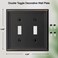 OKAWYC Double Toggle Light Switch Cover Luca Metal Wall Plate 2Pack Aged Bronze 2 Gang Light Switch Cover Decorative Wallplate Durable