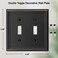 OKAWYC Double Toggle Light Switch Cover Luca Metal Wall Plate 2Pack Aged Bronze 2 Gang Light Switch Cover Decorative Wallplate Durable