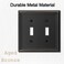 OKAWYC Double Toggle Light Switch Cover Luca Metal Wall Plate 2Pack Aged Bronze 2 Gang Light Switch Cover Decorative Wallplate Durable
